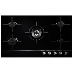 Fisher & Paykel CG905DLPGB1 LPG Gas Hob, Black Glass